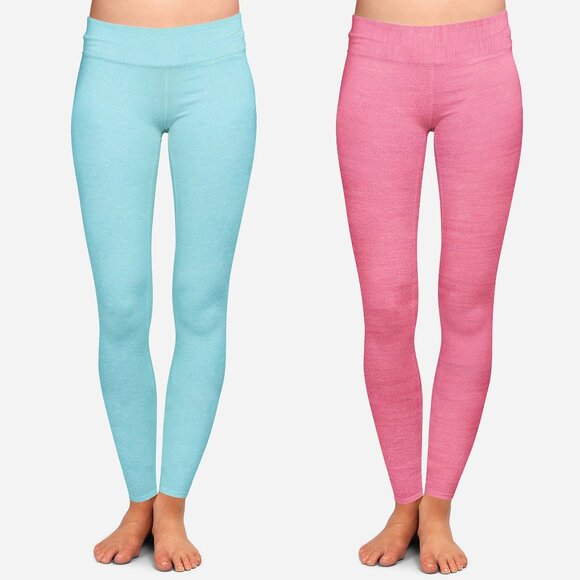 1-Pack Women's Soft Cozy Seamless Marled Space Dye Active Athletic Yoga Leggings - Picture 1 of 16